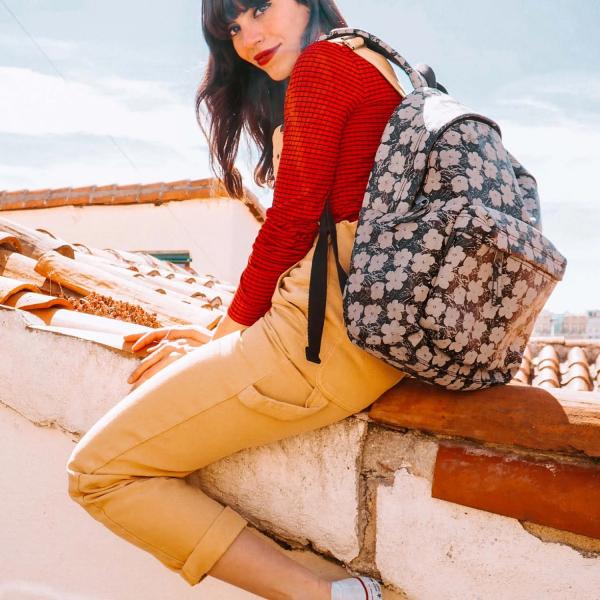 Eastpak Padded Pak'R Leather Floral Rucksack